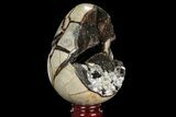 Septarian Dragon Egg Geode - Black Crystals #98884-2